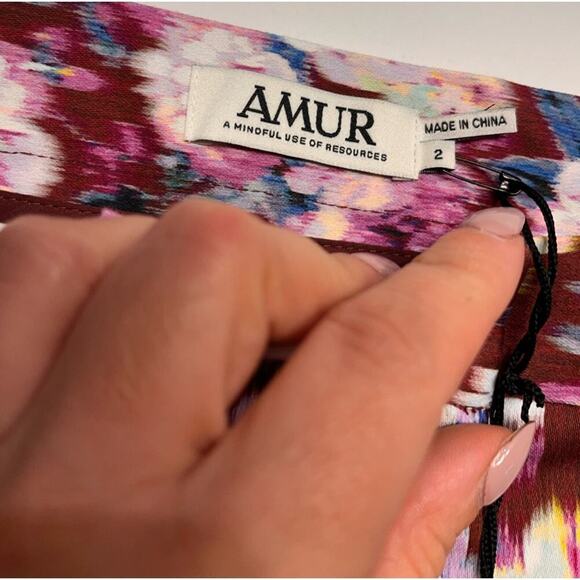 NWT AMUR Joan Floral Flare Pants in Bordeaux Size 2 MSRP $298 - Picture 8 of 11